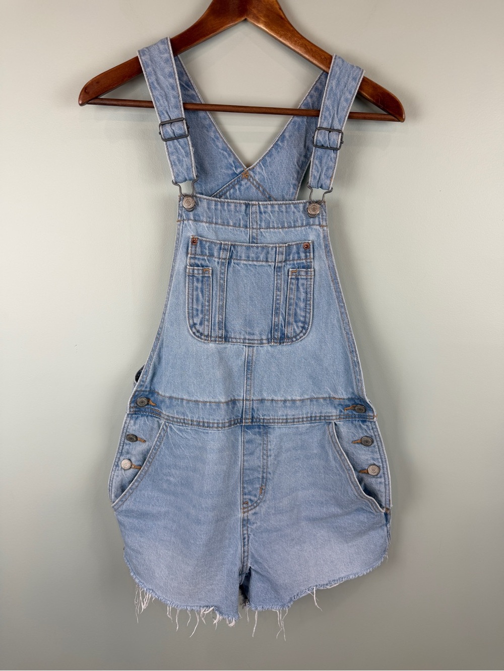 Old Navy Light Wash Denim Short Overalls cottagecore size Small